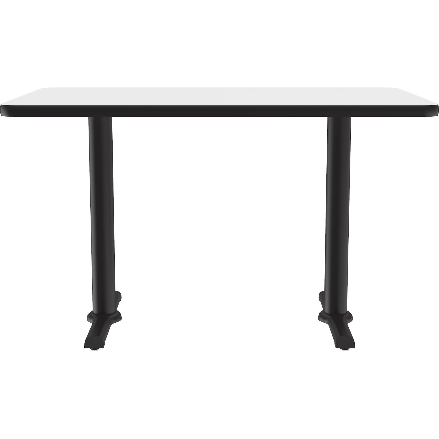 Correll Dry-Erase Markerboard Cafe Table, 30 x 48, Frosty White/Black (BTT3048DE-80)
