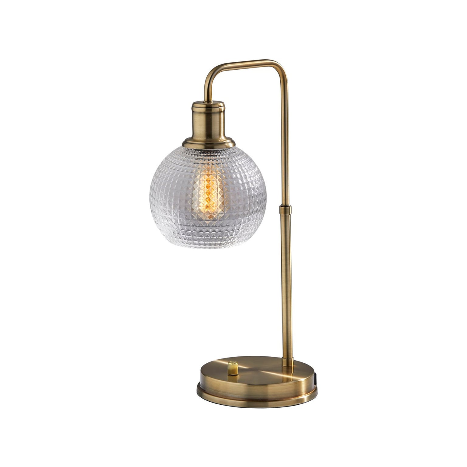 Simplee Adesso Barnett Incandescent/LED Table Lamp, Antique Brass/Clear (SL3711-21)