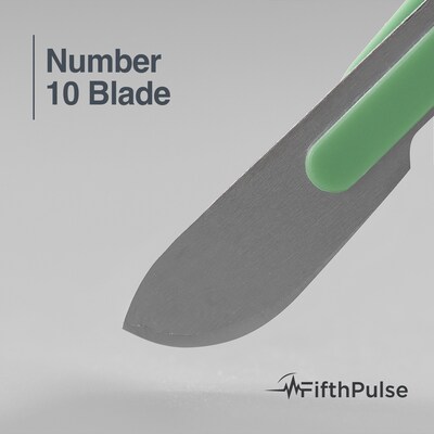 FifthPulse Stainless Steel Sterile Scapel, #10 Blade, 10/Pack (FMN100524)