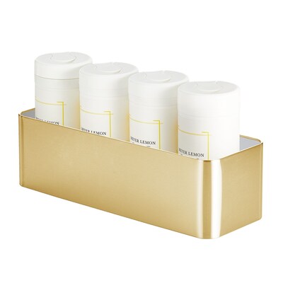 mDesign 3-Roll Steel Toilet Paper Storage Holder, Soft Brass (25982)