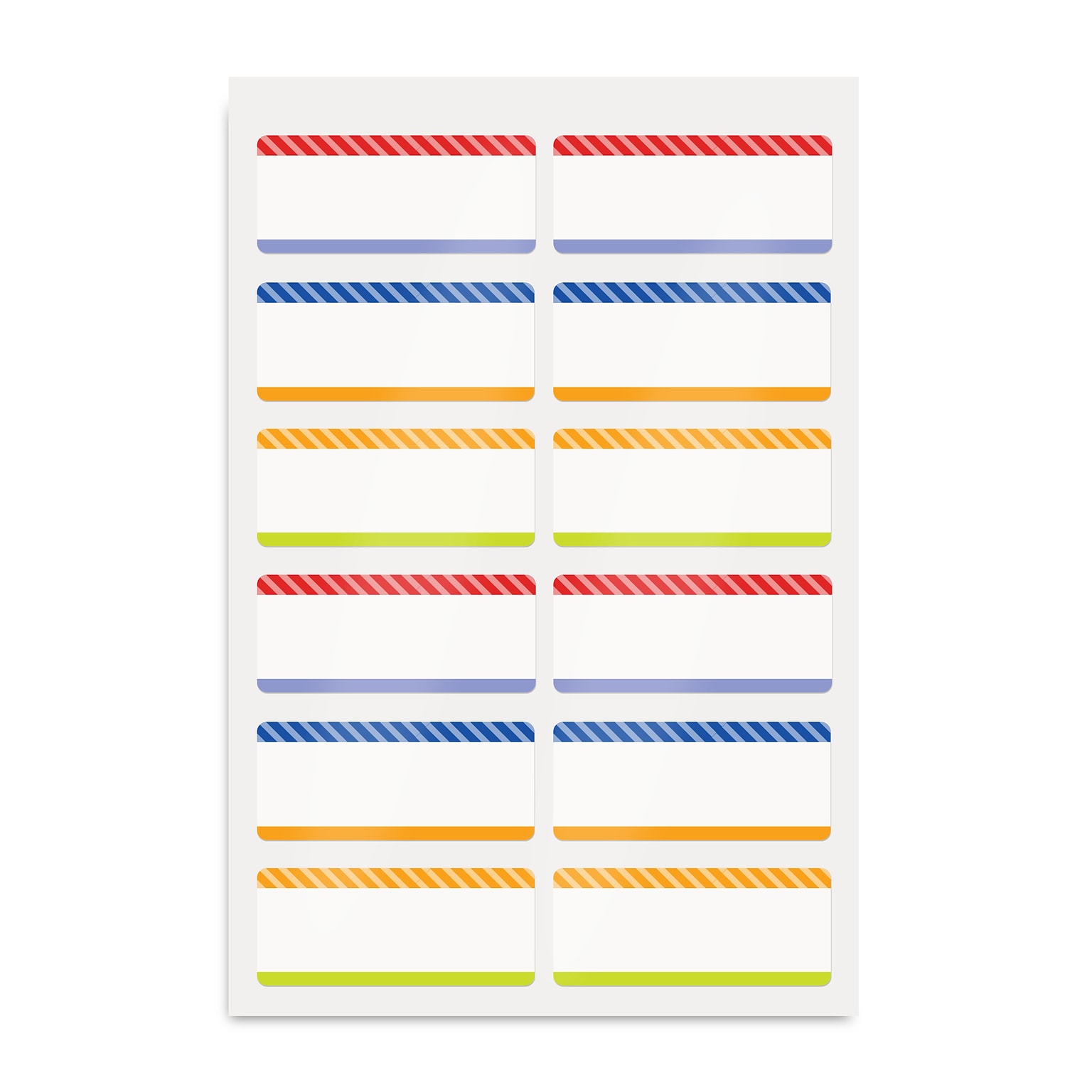 Avery Multipurpose Labels, Matte Assorted, 12 Labels/Sheet, 2 Sheets/Pack (40774)