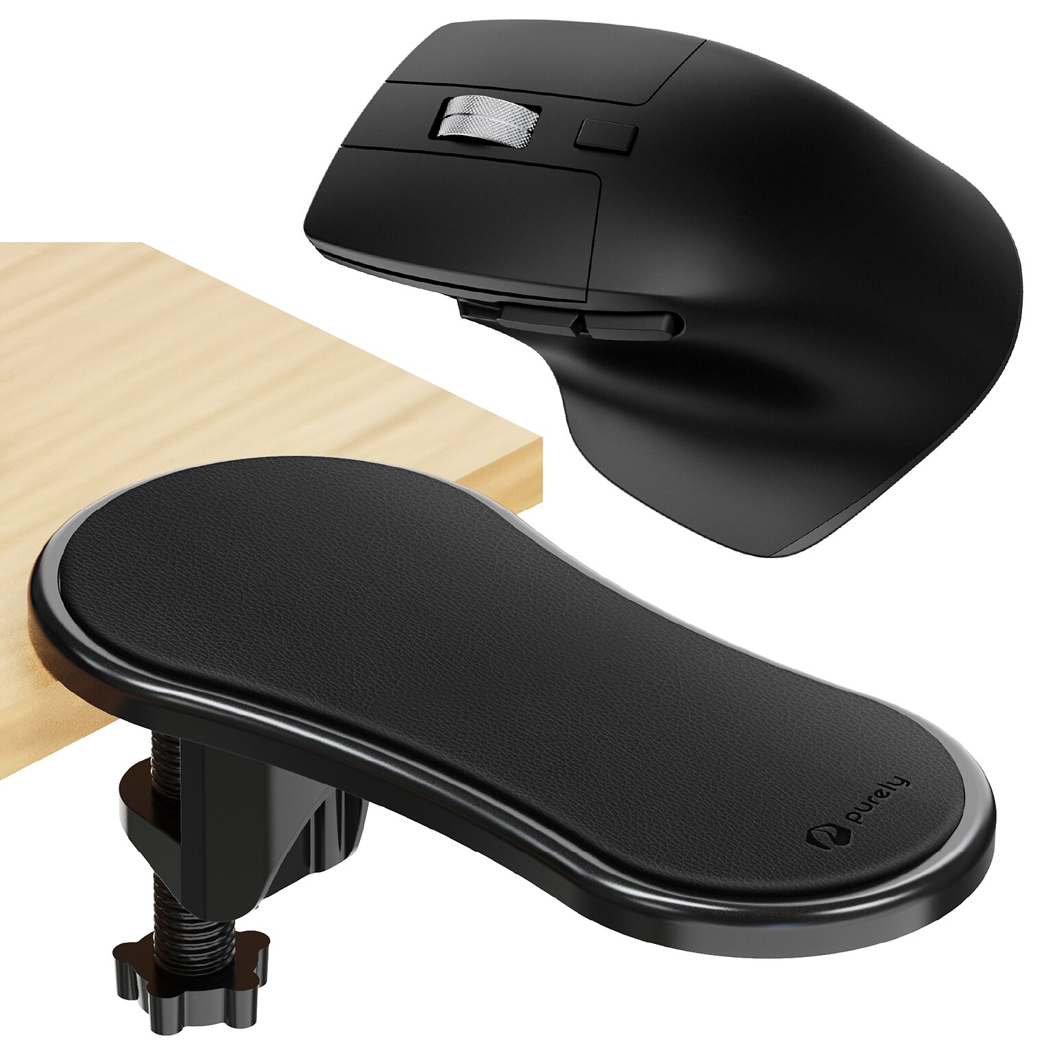 Delton E5620 Computer Wireless Mouse & Ergonomic Arm Rest Bundle, Black (PMPE5620BD1)
