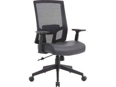 Boss Mesh/Vinyl Swivel Task Chair, Black (B6044AM-BK)