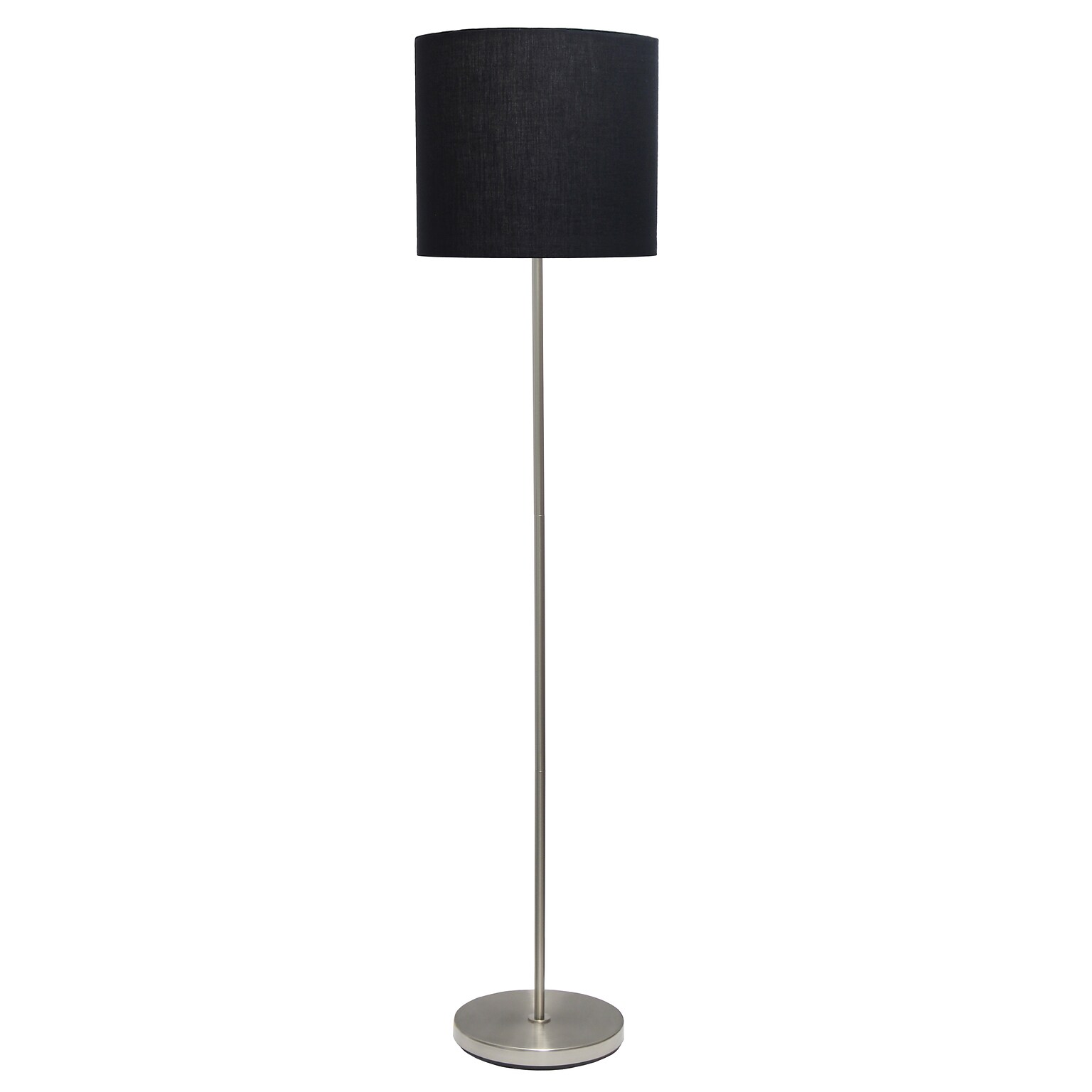 Simple Designs 57 Floor Lamp with Drum Shade, Black (LF2004-BLK)