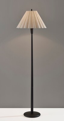 Adesso Scallop 60.75" Black Floor Lamp with Empire Shade (4146-01)
