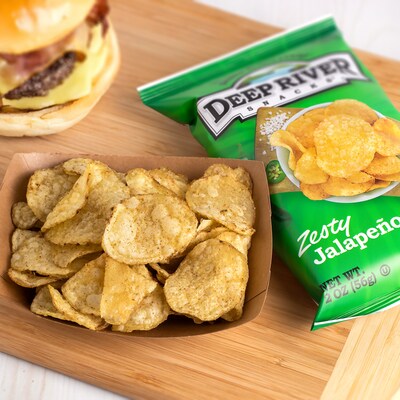 Deep River Snacks Gluten Free Zesty Jalapeno Kettle Cooked Potato Chips, 2.0 oz., 24/Box (220-02563)