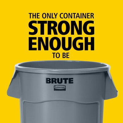Rubbermaid BRUTE Round Trash Can Container, 32 Gallon, Dark Green