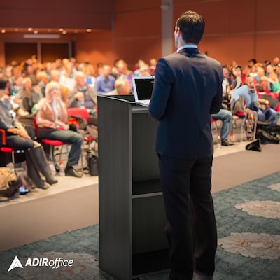 AdirOffice 46" Portable Lectern, Black (661-07-BLK)