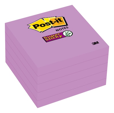 Post-it® Super Sticky Notes, 3 x 3, Iris, 90 Sheets/Pad, 5 Pads/Pack (654-5SSCG)