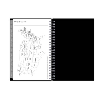 2025-2026 Blue Sky Enterprise 5" x 8" Academic Year Weekly & Monthly Planner, Plastic Cover, Black (130611-A26)