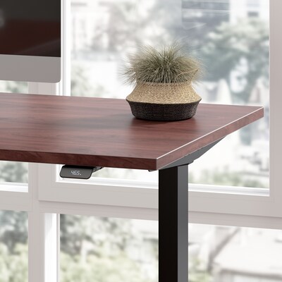 Bush Business Furniture Move 60 Series 60"W L Shaped Adjustable Standing Desk, Hansen Cherry (M6SL6078HCBK)