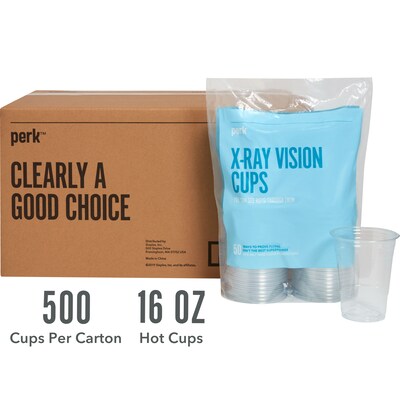 Perk™ Plastic Cold Cup, 16 Oz., Clear, 500/Carton (PK45562CT)