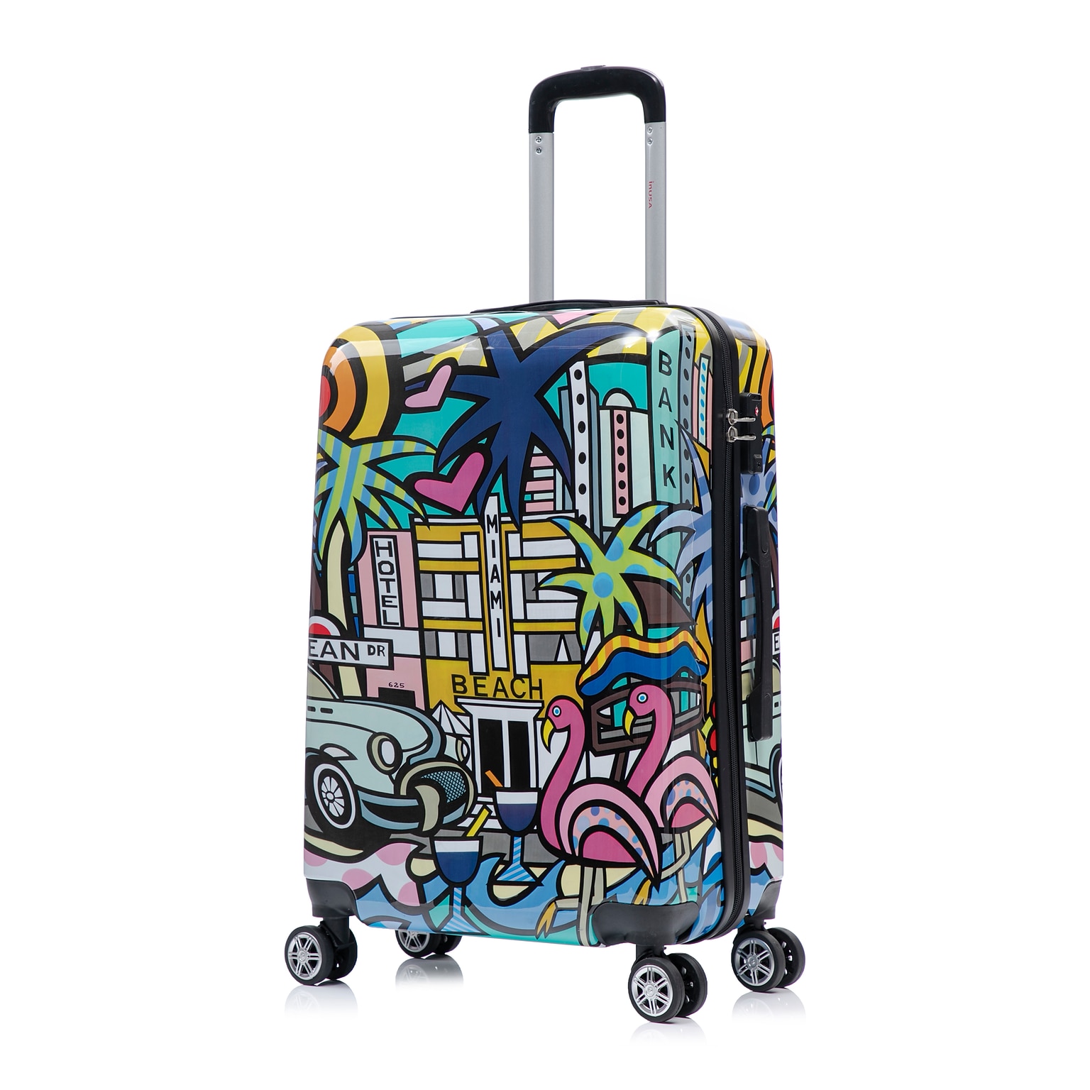 InUSA 24 Hardside Miami Suitcase, 4-Wheeled Spinner, TSA Checkpoint Friendly, Miami (IUAPC00M-MIA)