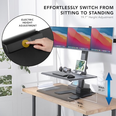 Mount-It! 28"W Adjustable Triple Monitor Mount, Black (MI-7983)