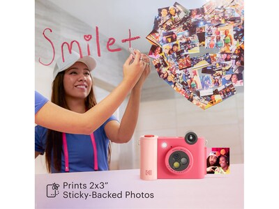 Kodak Smile+ 5 Megapixels Digital Instant Print Camera, Fuchsia (RODSMPCAMFS)