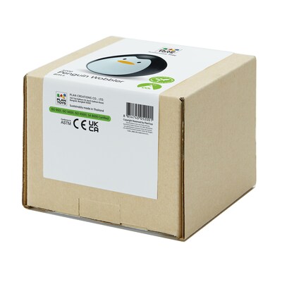 Plan Toys Penguin Wobbler Wooden Bounce Back Toy, Black (PTS5200)