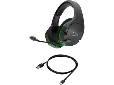 HyperX Cloudx Stinger Core Wireless Noise Canceling Stereo Gaming Over-the-Ear Headset, Black/Green (4P5J0AA)