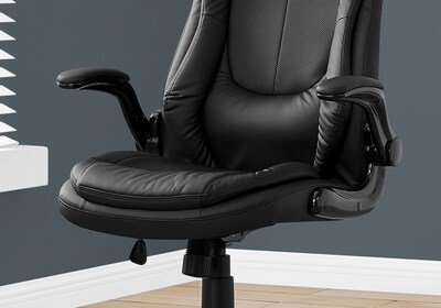 Monarch Specialties Inc. Leather-Look Executive Chair, Black (I 7277)