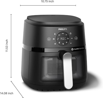 Philips 2000 4.4 Qt. Air Fryer with Rapid Air Technology, Black (NA22100)
