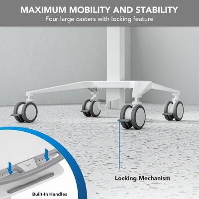 Mount-It! MedHub Mobile Medical Cart Workstation with Tablet Mount and Locking Caster Wheels, White/Grey (MI-16018)
