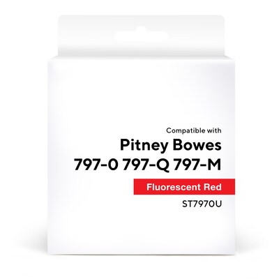 Staples Remanufactured Red Standard Yield Postage Ink Cartridge Replacement for Pitney Bowes (797-0/797-Q/797-M)