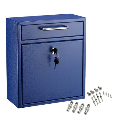 AdirOffice Steel Indoor/Outdoor Interoffice Mailbox, Medium, Blue (631-05-BLU-PKG)