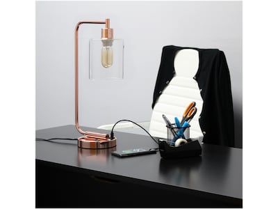 Lalia Home Studio Loft Incandescent Desk Lamp, 18.8", Polished Rose Gold (LHD-2002-RG)