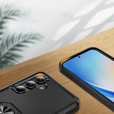 SaharaCase Raider Series Kickstand Case for Samsung Galaxy A35 5G, Scorpion Black (CP00581)