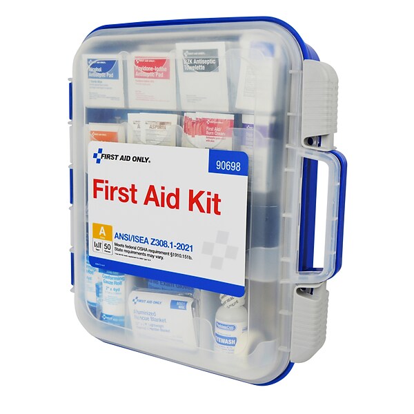 10 Person First Aid Kit, ANSI 2015 Class A, Plastic Case #90754