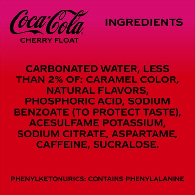Coca-Cola Cherry Float Zero Sugar Soda, 12 oz., 24/Pack (413929)
