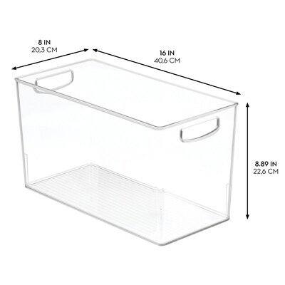 iDesign Large Plastic Storage Bin with Handles, Clear (9237)