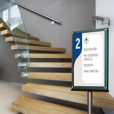 Deflecto Document Holder, 8.5" x 11", Vertical, Freestanding, Black Acrylic (692056)
