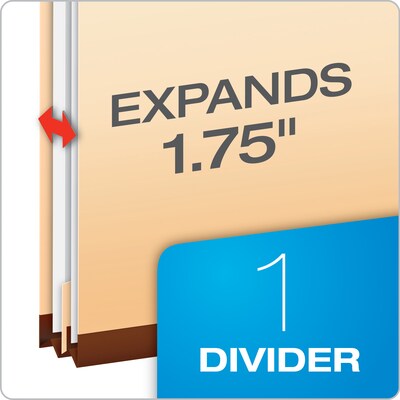 Pendaflex Classification Folder, 1-Dividers, 1 3/4 Expansion, Letter Size, Manila, 10/Box (23700P)