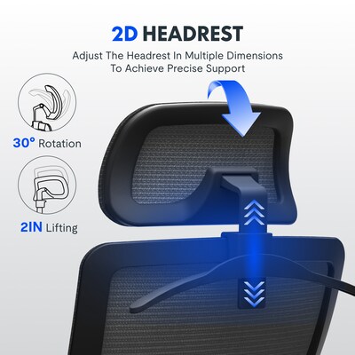 FlexiSpot Ergonomic Mesh Swivel Computer and Desk Chair, Black (C3B-FM)