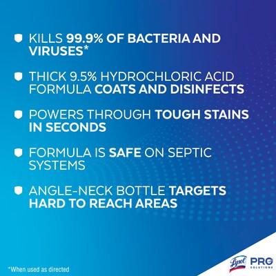 Professional Lysol Advanced Deep Cleaning Power Toilet Bowl Cleaner, Wintergreen, 32 Oz. (36241-74278)
