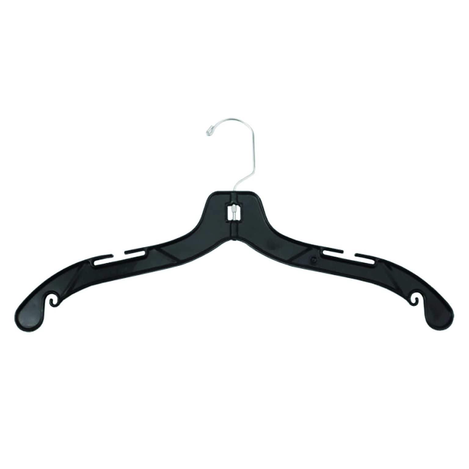 Nahanco 19 Plastic Heavy Weight Dress Hanger, Black, 100/Carton (2900)