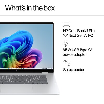 HP OmniBook 7 Flip 16" 2K 2-in-1, Copilot+ PC, Intel Core Ultra 9, 32GB RAM, 1TB SSD, +23 hours battery, Windows 11 Home