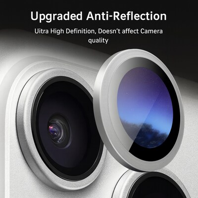 SaharaCase ZeroDamage Titanium Glass Camera Lens Protector for iPhone 17 Pro/iPhone 17 Pro Max, Silver, 2/Pack (ZD00189)