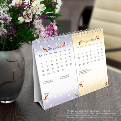 2025 BrownTrout Busy Bees 7.5" x 6" Monthly Double-View Easel Desk Calendar (9781975478452)
