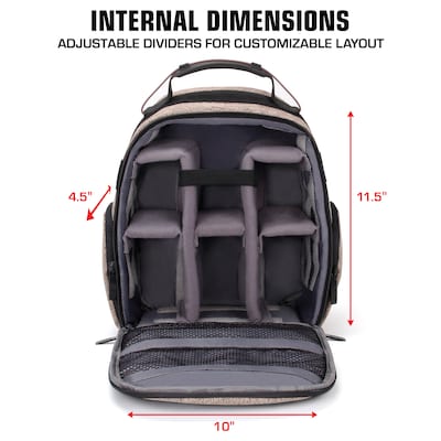 USA GEAR U Series Camera Backpack, Brown (GRULUBK100BREW)