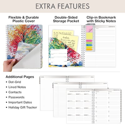 2027 Excello Brands Essential Pro 8.5" x 11" Weekly & Monthly Planner, Tree Seasons (ESPRO-CY27-8511-20)