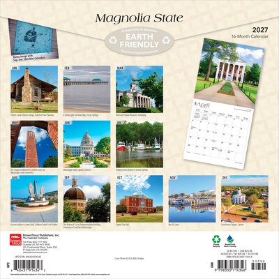 2027 BrownTrout Mississippi Places 12 x 12 Monthly Wall Calendar (9798330714346)