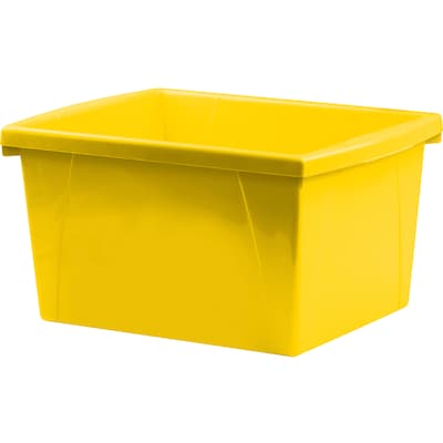 Storex Polypropylene/PP 4 Gallon Classroom Storage Bin, 7.9 x 11.3 x 13.6, Yellow, 3/Bundle (STX61453U06C-3)