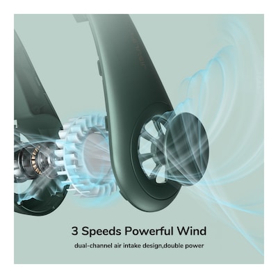 JisuLife Neck Fan, Dark Green (FA14-Dark Green)