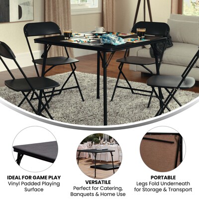 Flash Furniture Madelyn Folding Table, 33.5" x 33.5", Black (JB2)