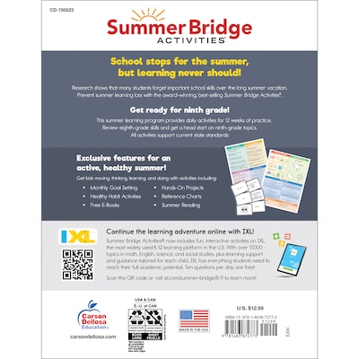 Summer Bridge Activities Grades 8-9 Activity Book (705523)