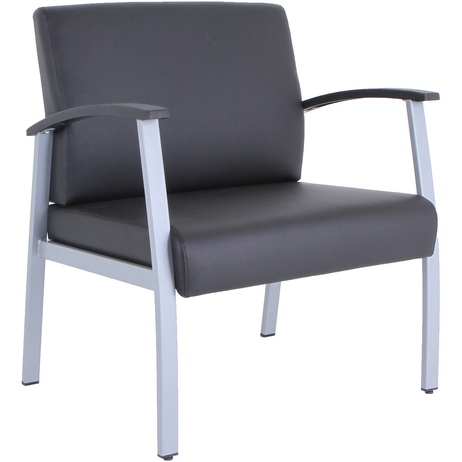 Lorell Healthcare Reception Big & Tall Guest Chair, 30.9W x 19.1D x 34.3H, Black (LLR67001)