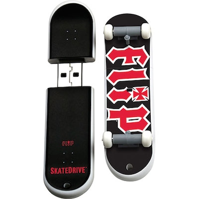EP Memory® Skateboard Flash Drive; 16GB, Flip Logo