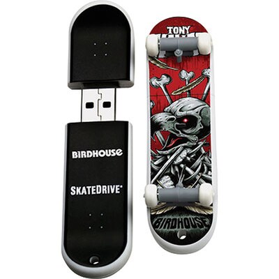 EP Memory® Skateboard Flash Drive; 8GB, BirdHouse/Tony Hawk Bonepile