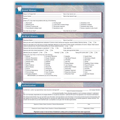 Medical Arts Press® Registration Forms without Updates Section; Southwest Texture